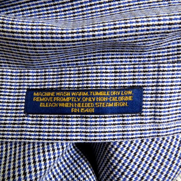 Tommy Hilfiger Vintage 1998 Pin Check Plaid Men's Shirt 15 1/2 32/33 EUC - Picture 7 of 9